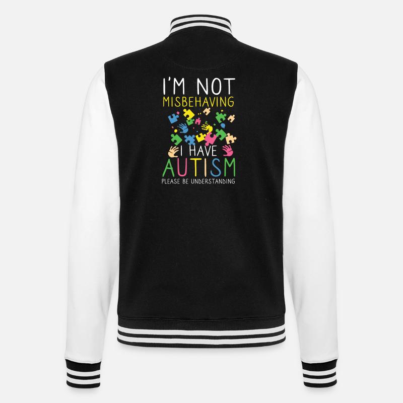 Autism handicap understanding tolerance - College Sweat Jacket - black/white
