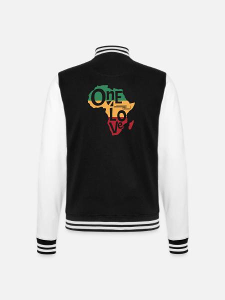 One love Reggae Musik Afrika Rasta Reggaemusik - College-Sweatjacke - Schwarz/Weiß