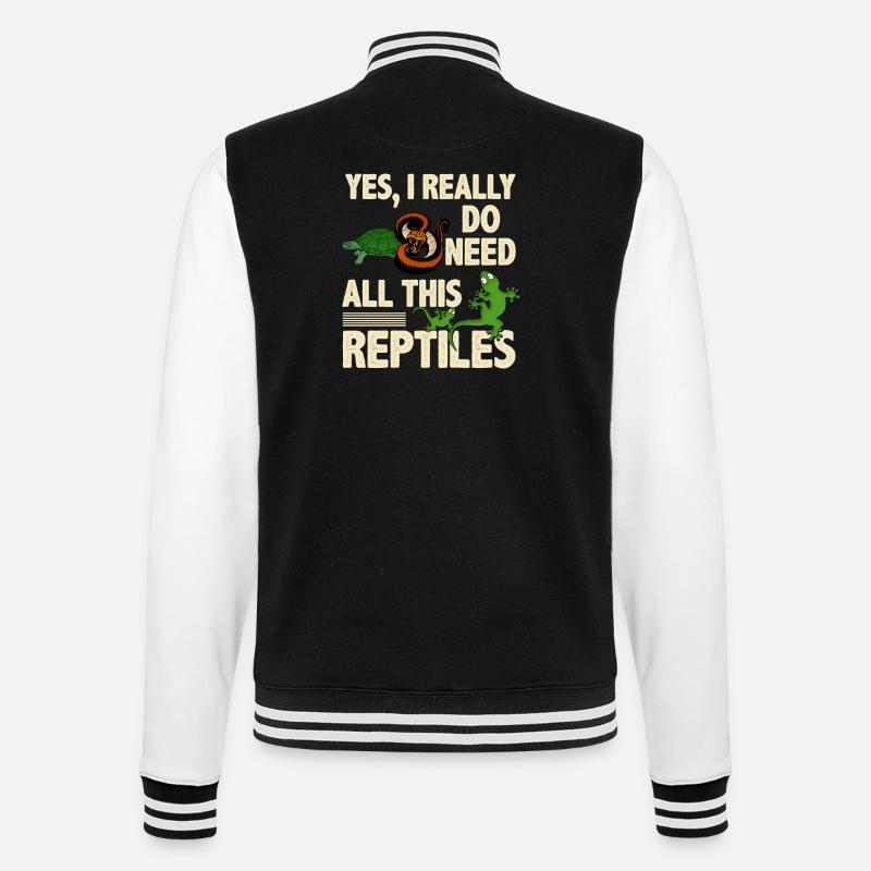 Gecko Eidechse - College-Sweatjacke - Schwarz/Weiß