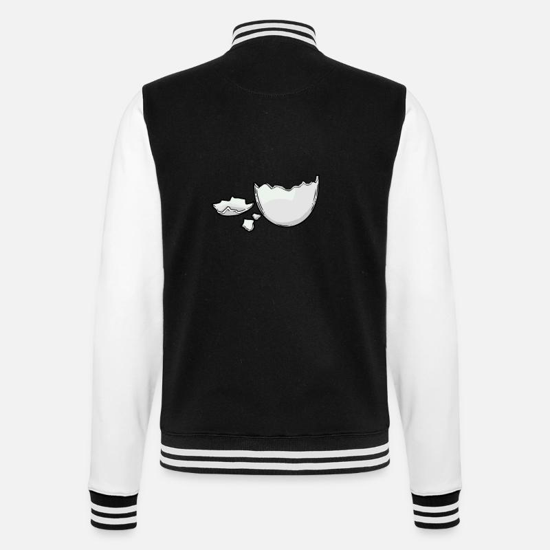 Eggshell Egg Eggs Hatch Baby Birth Pregnant - College Sweat Jacket - black/white