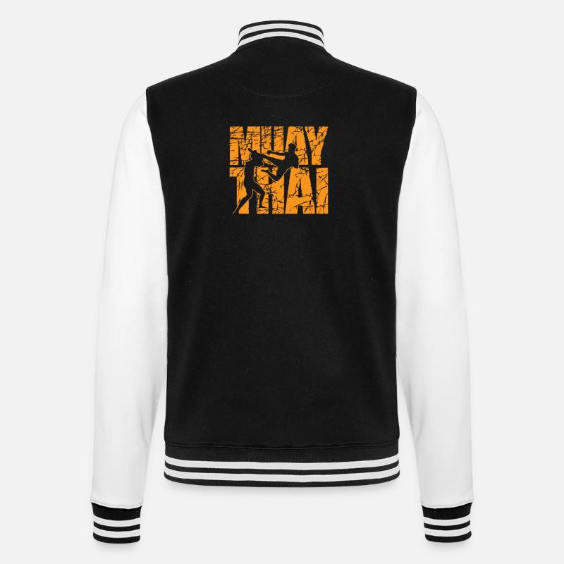 Muay Thai Kampf mit Stil - College-Sweatjacke - Schwarz/Weiß