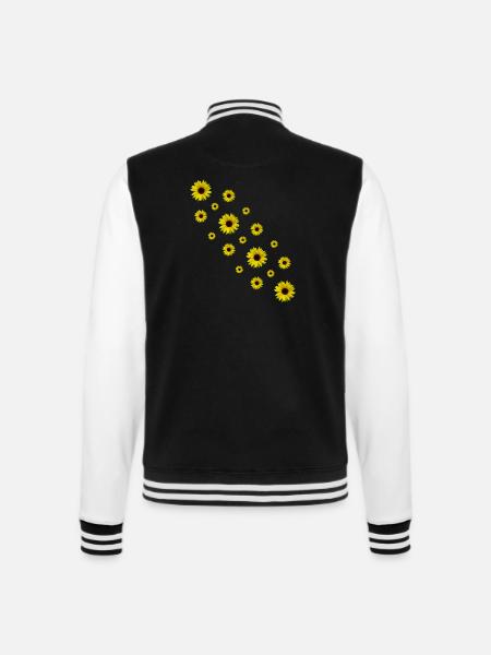 Sonnenblumen, Sonnenblume, gelbe Blumen - College-Sweatjacke - Schwarz/Weiß