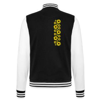 Sunflowers, sunflowers, flowers, flowers, floral - College Sweat Jacket - black/white - Back - Marisol (170cm)