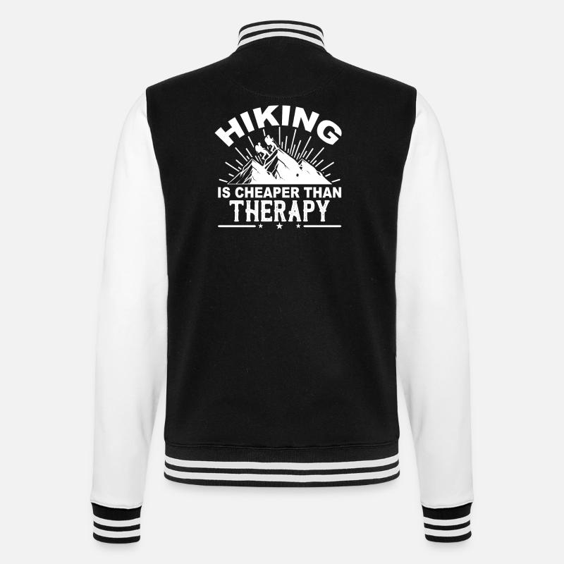 Hiking Is Cheaper Than Therapy - Veste Teddy - noir/blanc