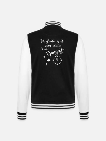 Ich glaube es ist schon wieder 5 vor Dangast - College-Sweatjacke - Schwarz/Weiß