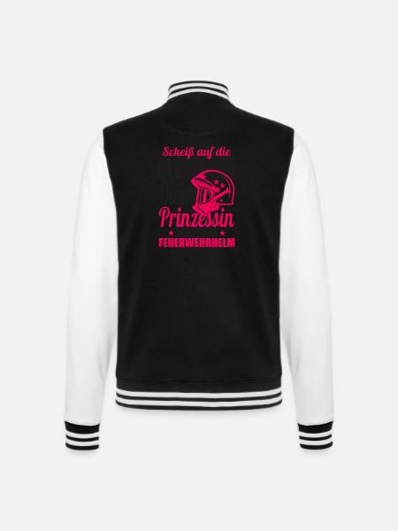 Feuerwehr freiwillige Feuerwehr Feuerwehrmann Frau - College-Sweatjacke - Schwarz/Weiß