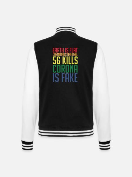 Conspiracy theory Verschwörung Theorie Flat Earth - College-Sweatjacke - Schwarz/Weiß