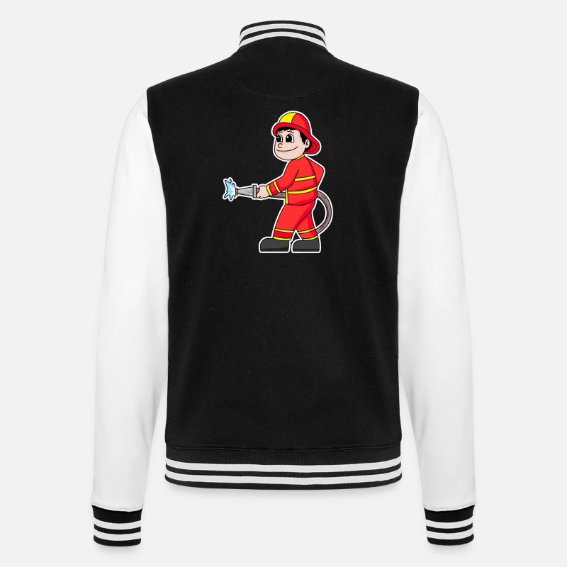 Feuerwehrmann - College-Sweatjacke - Schwarz/Weiß