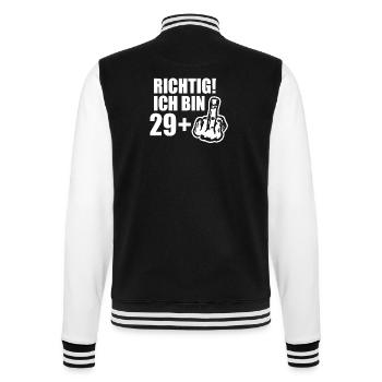 Humorvolle 29 Plus Geburtstagsfeier Mit Attitüde - College-Sweatjacke - Schwarz/Weiß - Hinten - Marisol (170cm)