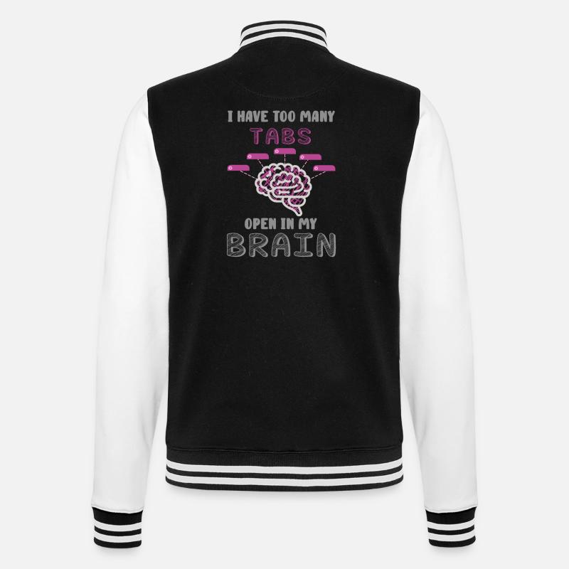 adhd, adhd öffnen, Kaffee, - College-Sweatjacke - Schwarz/Weiß