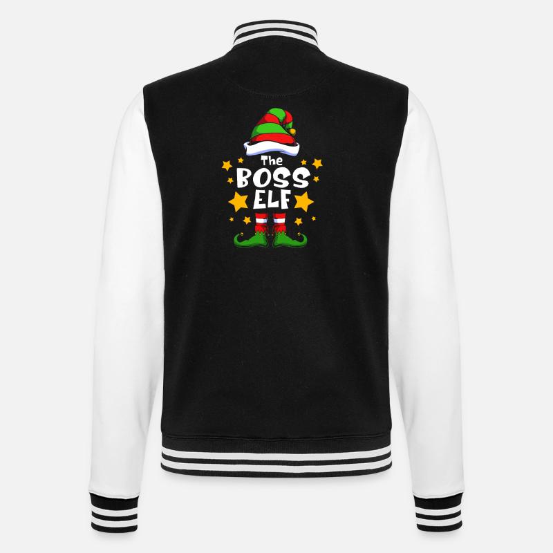 Elfe Elf Weihnachtsgeschenk Boss - College-Sweatjacke - Schwarz/Weiß