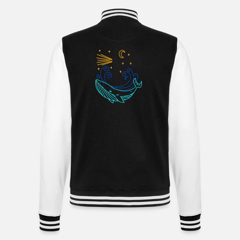 Lune de phare de baleine - Veste Teddy - noir/blanc