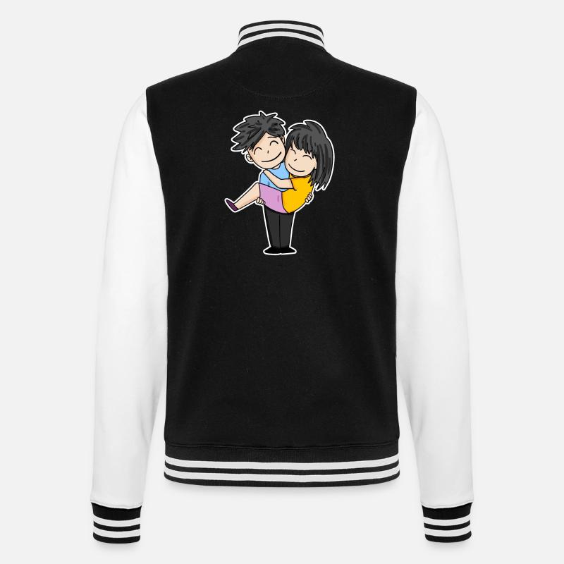 couple mignon - Veste Teddy - noir/blanc