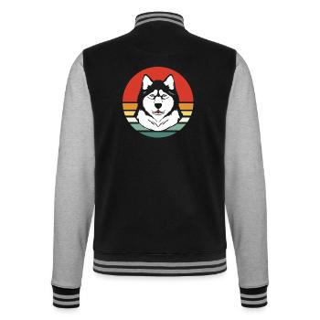 Chien de traîneau Malamute - Veste Teddy - noir/gris chiné - Dos - Marisol (170cm)