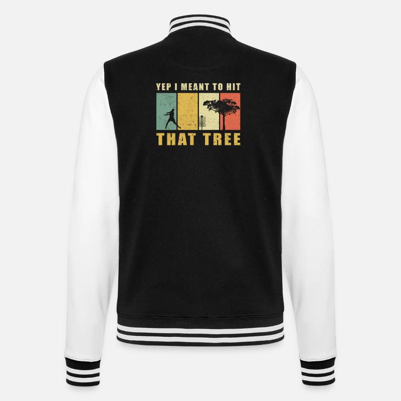Discgolf Disc Golf | Discgolfspieler Geschenk - College-Sweatjacke - Schwarz/Weiß