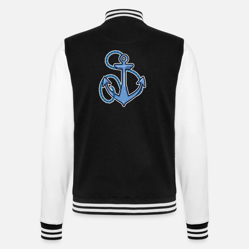Anchor Symbol - College Sweat Jacket - black/white