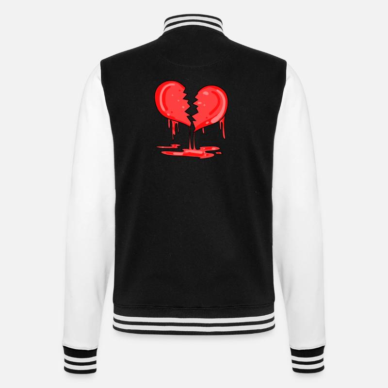 Broken heart - College Sweat Jacket - black/white