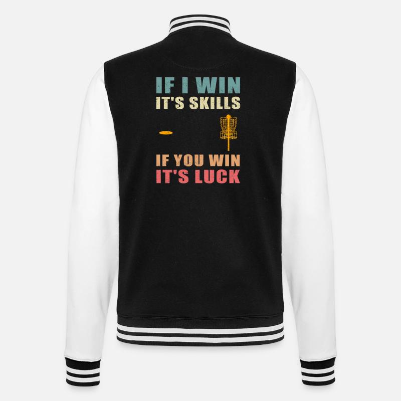 Disc Golf Discgolf | Discgolfspieler Geschenk - College-Sweatjacke - Schwarz/Weiß