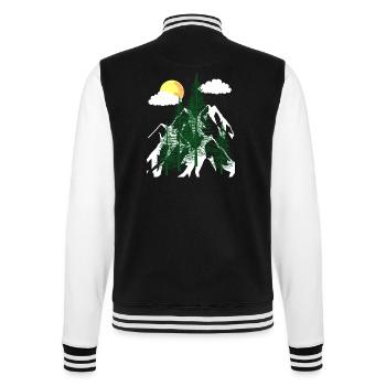 Wilderness Forest Trees Fir Trees Nature Mountains Mountains - College Sweat Jacket - black/white - Back - Marisol (170cm)