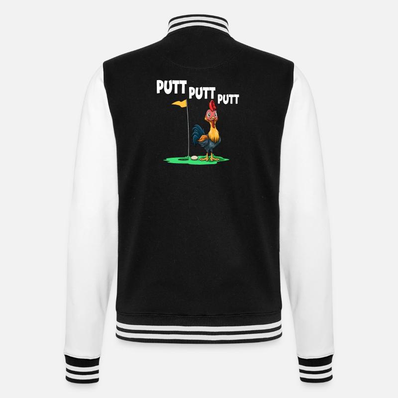 Putt Putt Putt Hühner Golf - College-Sweatjacke - Schwarz/Weiß