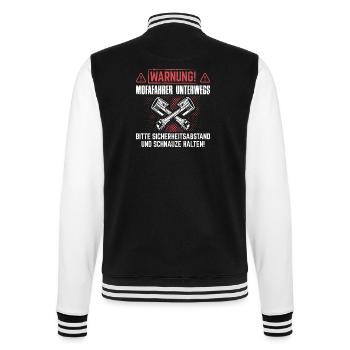 Mofa Mofafahrer Moped Mopedfahrer Mofas Geschenk - College-Sweatjacke - Schwarz/Weiß - Hinten - Marisol (170cm)
