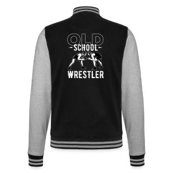 Wrestling, wrestling Greek Roman style, - College Sweat Jacket - black/heather grey - Back - Marisol (170cm)