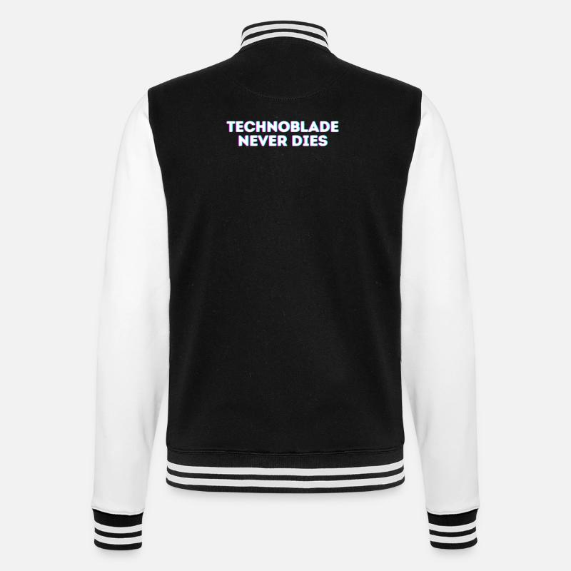 Technoblade Never dies - College Sweat Jacket - black/white