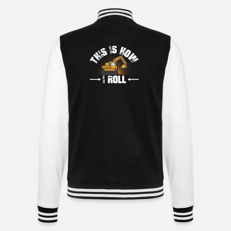 Baggerfahrer Baggern Baggerführer Bagger Geschenk - College-Sweatjacke - Schwarz/Weiß