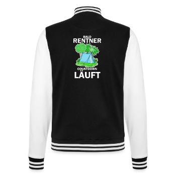 Bald Rentner Countdown läuft - College-Sweatjacke - Schwarz/Weiß - Hinten - Marisol (170cm)
