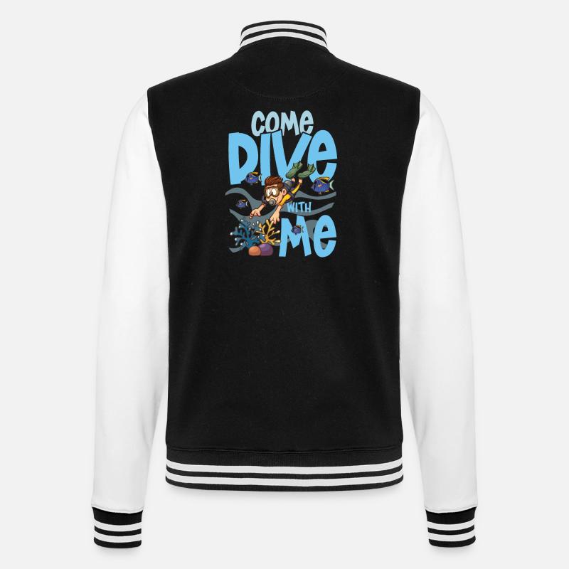 COME DIVE WITH ME - diving - College Sweat Jacket - black/white