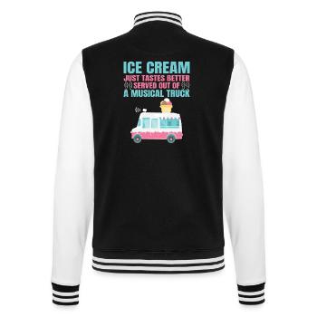 Ice cream truck Ice cream man Ice cream seller Ice cream parlor Ice Truck - College Sweat Jacket - black/white - Back - Marisol (170cm)