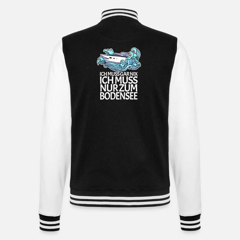 Bodensee - College-Sweatjacke - Schwarz/Weiß