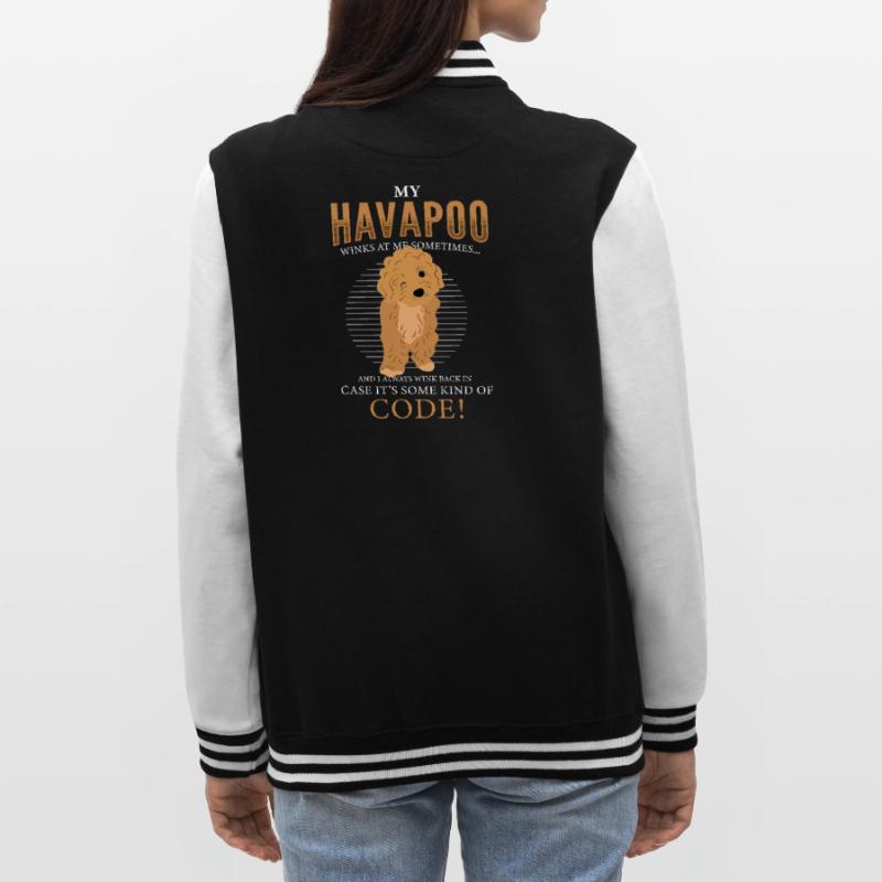 havapoo, havapoo poodle hybrid, havapoo humor, College Sweat Jacket
