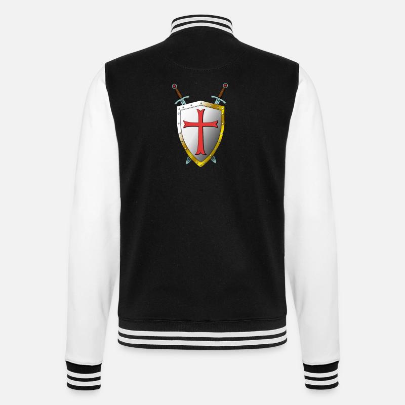 Templer Bouclier et Épées - Templiers - Veste Teddy - noir/blanc