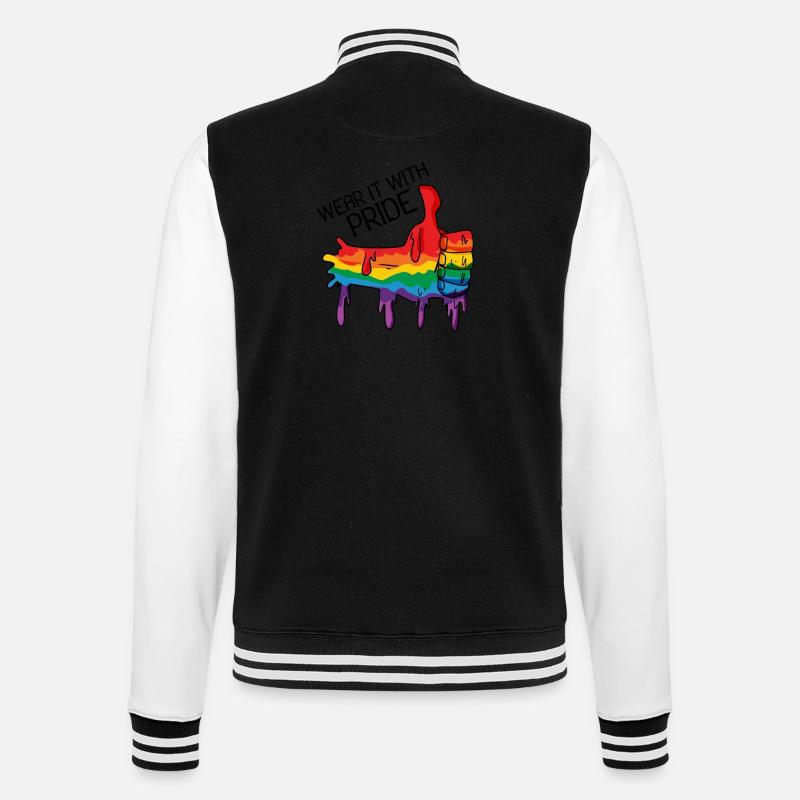 Gay Pride Gift - College Sweat Jacket - black/white