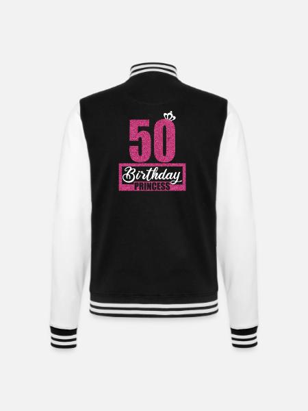 50. Geburtstag 50 Jahre 50er Birthday Princess - College-Sweatjacke - Schwarz/Weiß