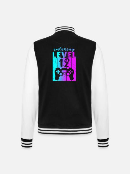 Level 12 Gaming Controller 12. Geburtstag - College-Sweatjacke - Schwarz/Weiß