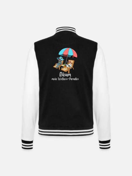 Wellness-Paradies Seebad Büsum - College-Sweatjacke - Schwarz/Weiß