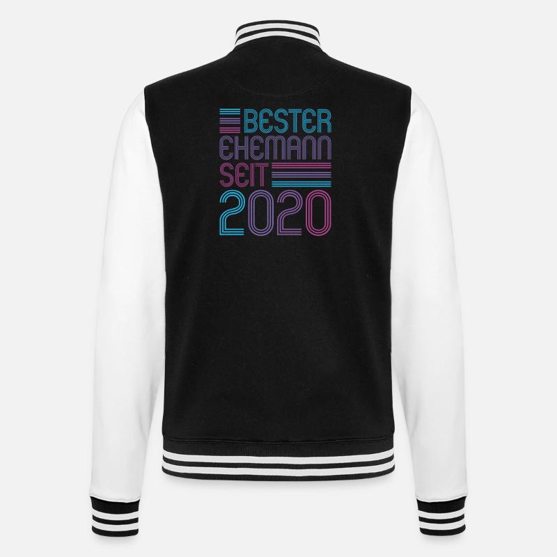 Bester Ehemann seit 2020 1. Hochzeitstag - College-Sweatjacke - Schwarz/Weiß