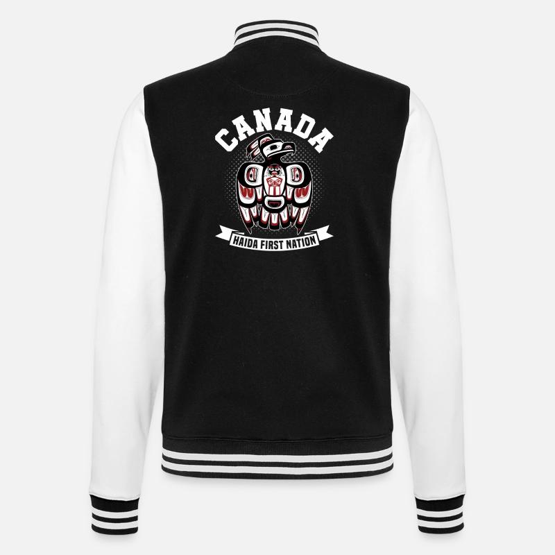 Canada Native Haida "Eagle" - College Sweat Jacket - black/white