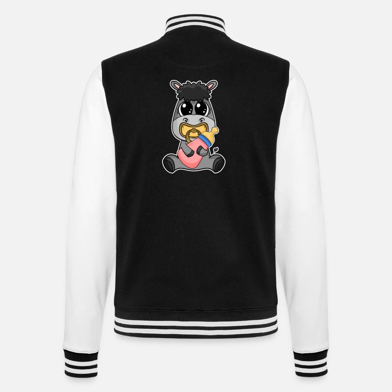 Bébé âne - Veste Teddy - noir/blanc
