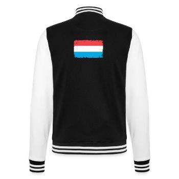 Luxembourg Heartbeat Flag Vintage Luxembourg - College Sweat Jacket - black/white - Back - Marisol (170cm)