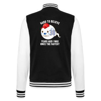 30 years ago 30 years fastest 30th birthday - College Sweat Jacket - black/white - Back - Marisol (170cm)