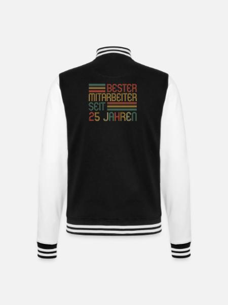 25 Jahre im Dienst 25 Jähriges Dienstjubiläum - College-Sweatjacke - Schwarz/Weiß