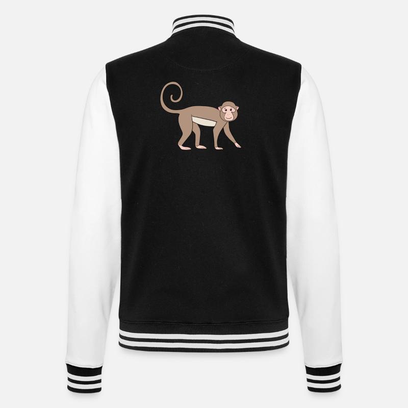 Marmoset Monkey - College Sweat Jacket - black/white