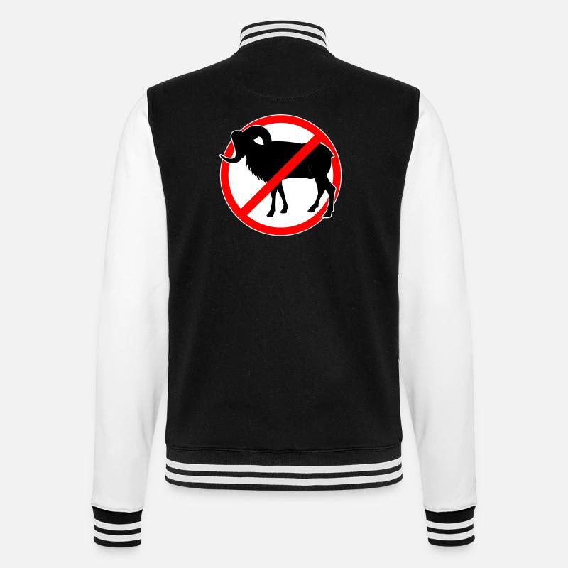 Ziegen oder Mufflons verboten - Ziege - College-Sweatjacke - Schwarz/Weiß