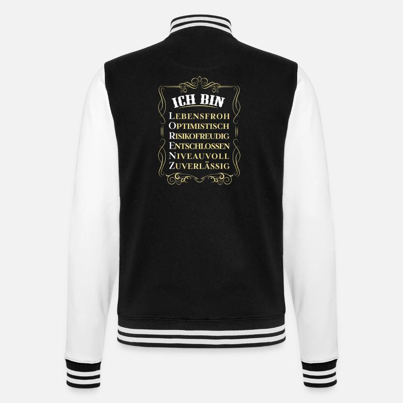 Für den besten Menschen - Ich bin Lorenz - College-Sweatjacke - Schwarz/Weiß
