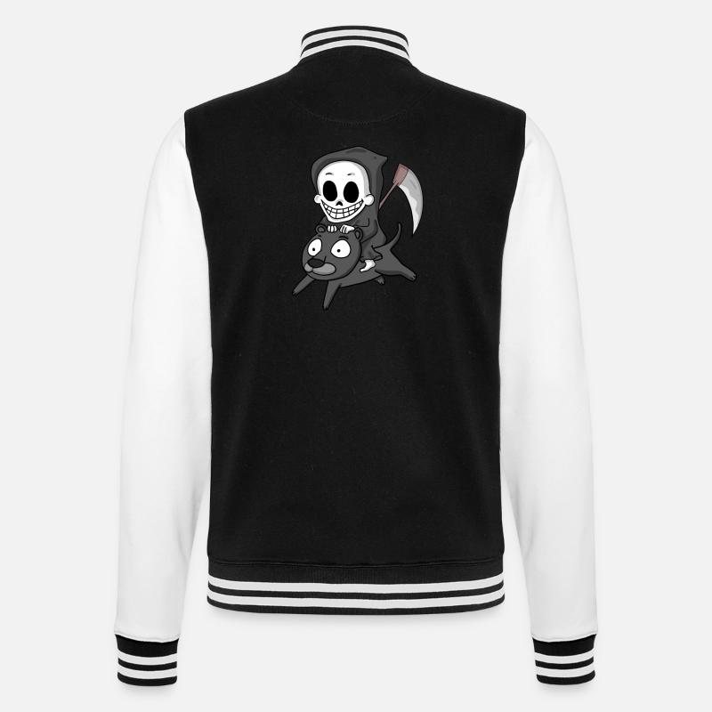 Sensenmann und Schwarzer Panther - College-Sweatjacke - Schwarz/Weiß