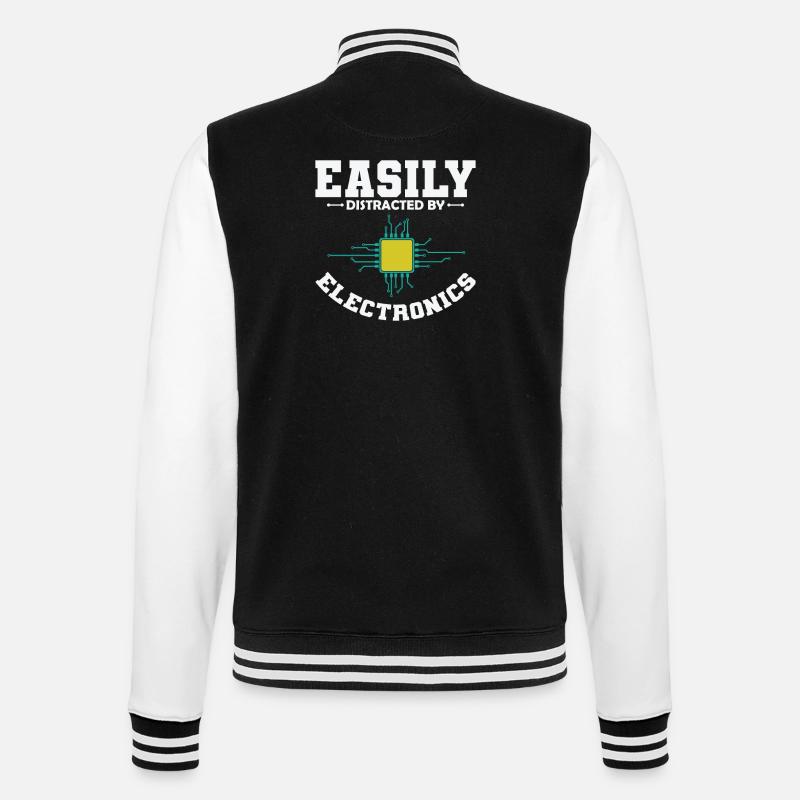 Easily Distracted By Electronics Profession - College Sweat Jacket - black/white