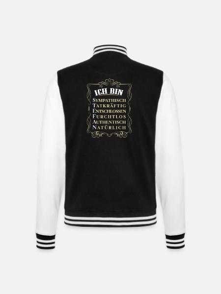 Für den besten Menschen - Ich bin Stefan - College-Sweatjacke - Schwarz/Weiß